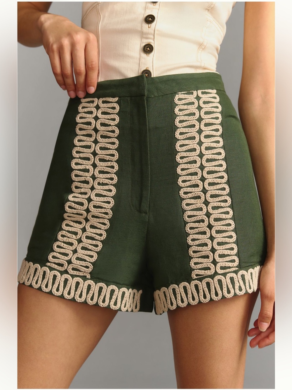 Significant Other Keava Embroidered Shorts